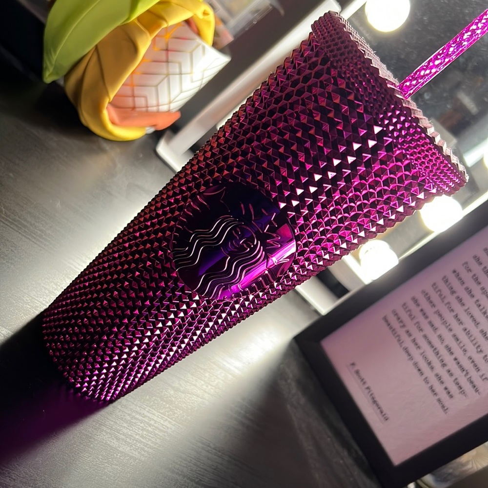 Starbucks Venti Magenta Studded Drink Cup